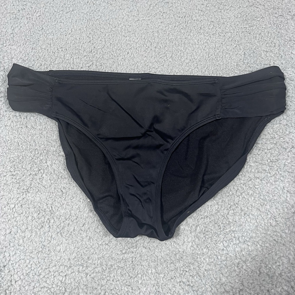 ATHLETA Mid Rise Back Coverage Black Bikini Bottom Large